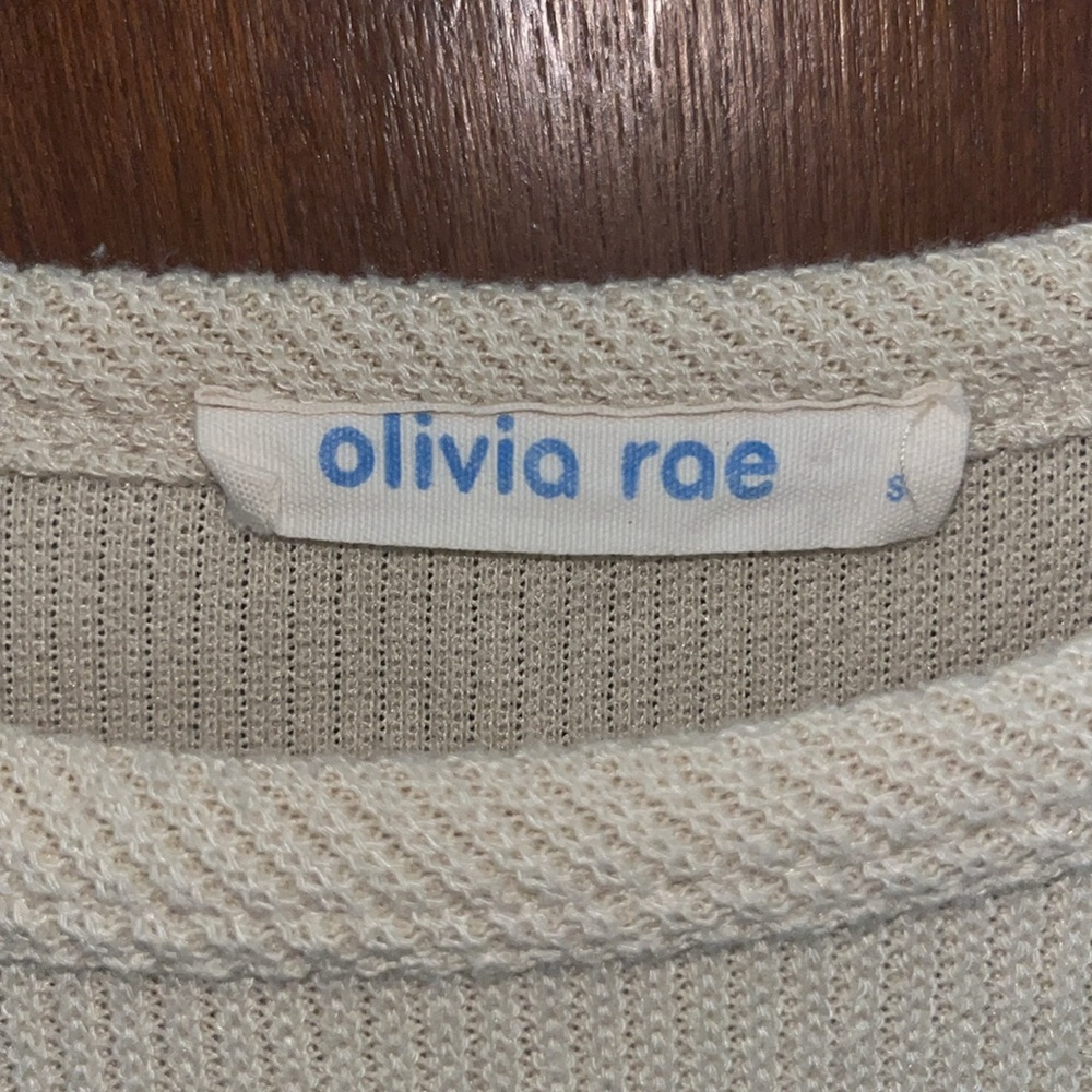 Olivia Rae Cream Ribbed Knit Top - Picture 2 of 4